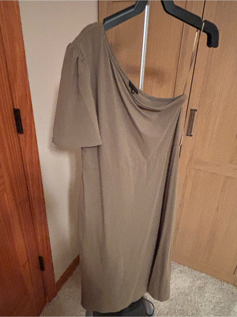 Who What Wear One-Shoulder Olive Green Women’s Dress